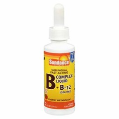 Sundance Vitamins B + B12 Complex Liquid Natural Berry Flavor 1200 mcg 2 Oz By S