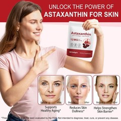 Astaxanthin Antioxidant Supplements for Eye, Joint & Skin Health – 120 Capsules