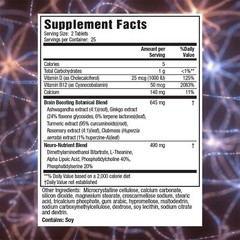 Healthy Brain Focus Cognitive Support Supplement 50 Count Pack of 2