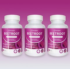 3PCS Rosabella Organic Beet Root 60 Capsules Natural Energy Boost Blood Pressure