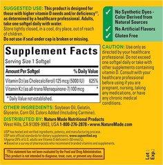 Nature Made Vitamin D3 + K2 5000 IU 30 Softgels Bone Immune Support