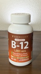 VITBOOST Vitamin B12 1000 mcg Chewable Tablets – 365 Count.. Exp-01/2028