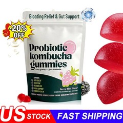 3X Probiotic Kombucha Gummy – Prebiotics,Probiotics,Postbiotics,Fiber Supplement