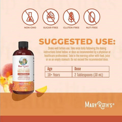 Mary Ruth’s Liquid Morning Multivitamin + Hair Growth – Peach Mango – 15 fl oz..