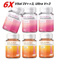 6X SOLAURA Vital IV+ & Ultra V Collagen Vitamin Grape Seed Extract Skin Care Wel