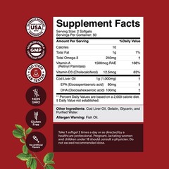 Icelandic Cod Liver Oil Softgels Wild Caught EPA DHA Omega 3 Fish Oil 100ct NEW