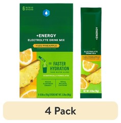 (4 pack) Energy Electrolyte Powder Drink Mix, 6 Count Packets