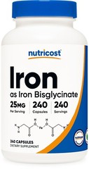 Nutricost Iron Bisglycinate Supplement (25mg) 240 Capsules, Gluten-Free