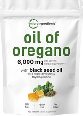 Micro Ingredients Oil of Oregano Softgels 6000mg Per Serving, 300 Count | 2…