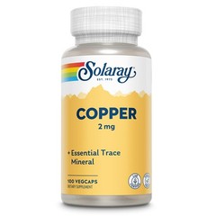 SOLARAY Copper Supplements – with 100 Count (Pack of 1), No Color