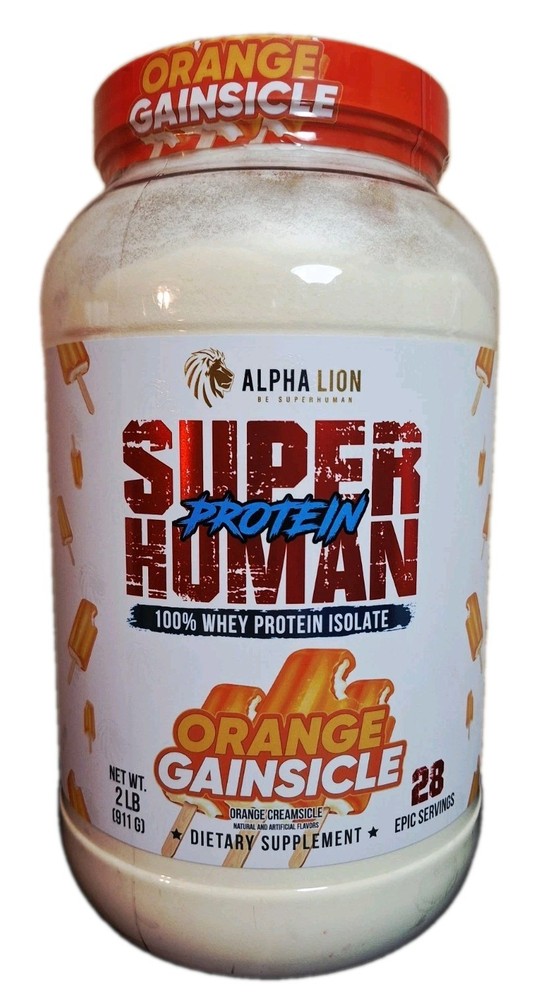Alpha Lion Whey Isolate, Orange Gainsicle 🍊 28 Serv, 25g Protein, 11/2026✨️