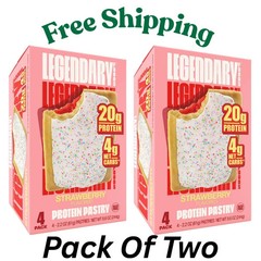 Legendary Foods Protein Pastry – Strawberry 4 Pack X 2 Protein Snack Keto Friend