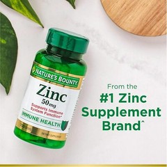 Zinc, Supports Immune System Function, Dietary Supplement, 50 Mg, Caplets, 100 C