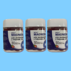 14-in-1 Magnesium Gummies 3 Pack 270ct Ashwagandha L-Theanine &