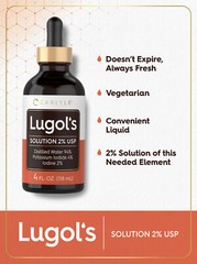 Lugols Iodine 2 % Solution | 4 fl oz | Potassium Iodide and Iodine | by Carlyle