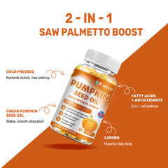 Saw Palmetto 3000mg 120 Caps and Pumpkin Gluten Free/No Soy/No Preservatives