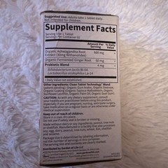Garden of Life Organic Ashwagandha w Probiotics 2 Month Supply/60 Tabs EXP 3/26