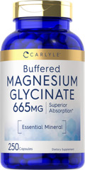 Magnesium Glycinate Capsules | 665mg | 250 Count | Buffered | by Carlyle