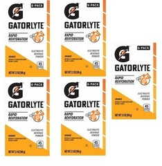 5 x Gatorlyte Rapid Rehydration Electrolyte Beverage Orange 30 Total Packets