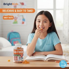 Brightkids Brain Supplements For Memory And Focus Omega 3 Dha Focus Gummies For