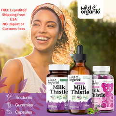 Wild & Organic Milk Thistle Liquid Drops – Liver Cleanse 4 Fl Oz (Pack of 1)