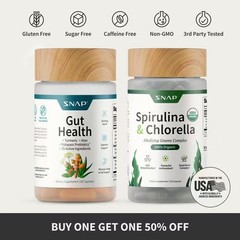 SNAP Gut Health Supplement&Snap Supplements Natural Spirulina and Chlorella—
