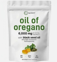 2 in 1 Oil of Oregano & Black Seed Softgels Count with Carvacrol,Immune Supports