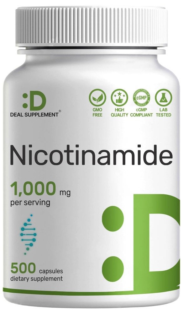 Vitamin B3 Nicotinamide 1,000mg Per Serving – 500 500 Count (Pack of 1)