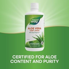 Aloe Vera Leaf Juice Liquid 33.8 Fl Oz Certified Aloe Polymax+ Wellness