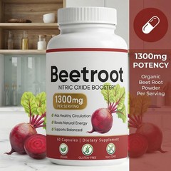 Beetroot – 1300mg, Lemeli Beet Root Supplement With Vitamin C 60 Capsules