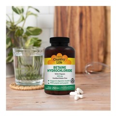 Betaine Hydrochloride with Pepsin 600mg – Digestive Support, 250 Tablets