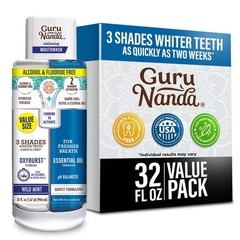 GuruNanda Teeth Whitening Dual Barrel Oxyburst 32 Fl Oz (Pack of 1), Clear