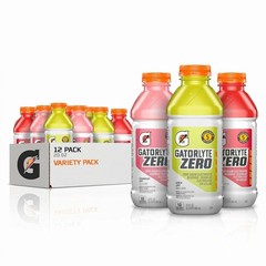 Gatorlyte Zero Sugar Electrolyte Drink Variety Pack, 12 Bottles, 20 Fl Oz