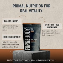 FORGEBODY® Beef Organ Capsules Brain Support 1 Month Non-gmo Grass Fed Blend