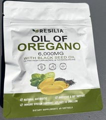 Resilia 6,000mg Oil of Oregano + Black Seed Oil 60 Softgels Immune Support