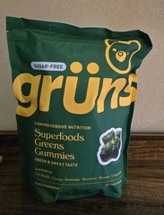 Gruns Adults Super Greens Gummies, SUGAR free Superfood Gummy Bears 28 Packs