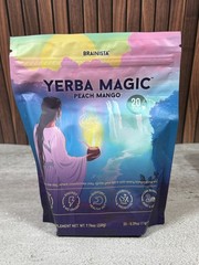 Brainista Yerba Magic Peach Mango 20 Sticks Instant Yerba Mate Powder New