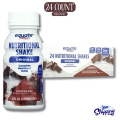 Equate Original Meal Replacement Nutritional Shakes, Chocolate, 8 Oz, 24 Count