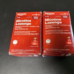 2x Amazon Basic Care Nicotine Polacrilex Lozenge 4 mg, Cherry Flavor BB 11/26