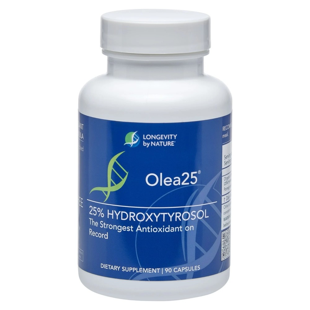 Longevity Olea25 – 25% Hydroxytyrosol Organic Olive Leaf Supplement 90 Capsules