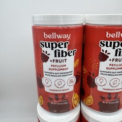 8 X Bellway Super Fiber + Fruit Psyllium Husk Raspberry Lemon 18 oz Each Fast