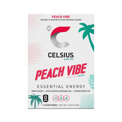CELSIUS On The Go Energy Drink Mix, Peach Vibe,14 Stick Pack.