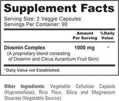 Diosmin Complex 1,000mg Citrus Aurantium 180 Veggie Caps Non-GMO Vegan BB: 11/18