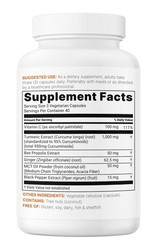 Pure Turmeric Curcumin 1000mg 120 Veggie Caps 95% Curcuminoids Black Pepper