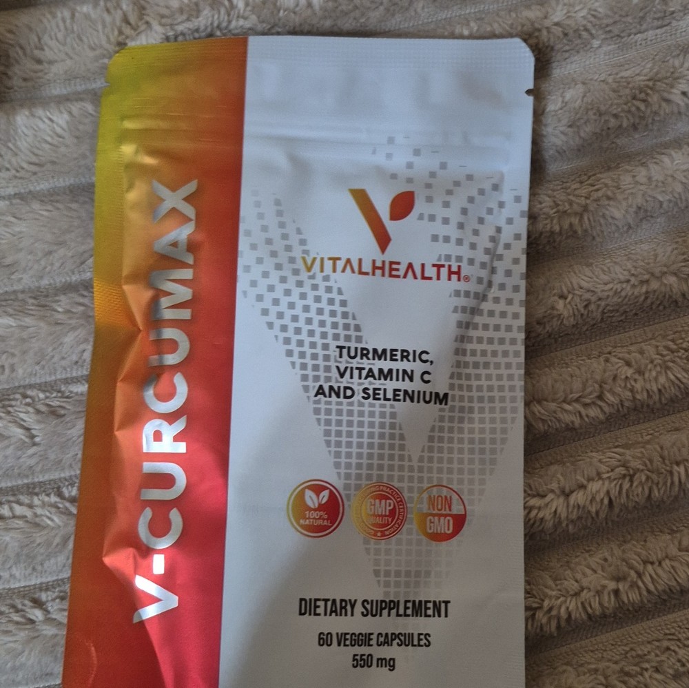 VitalHealth V-CurcuMax Turmeric + Vitamin C + Selenium 60 Caps 550mg Non-GMO