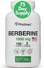 PRISTINE’S Berberine Supplement Capsules – 1000 MG 75 Day Supply 150 Capsule…