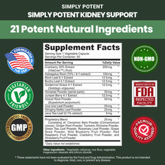 Kidney Support Supplement, Kidney Cleanse Detox & Repair Formula with 21 Herbs