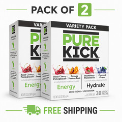 Pure Kick Energy & Hydration Electrolyte Powdered Drink Mix Variety pack, 60 Ct