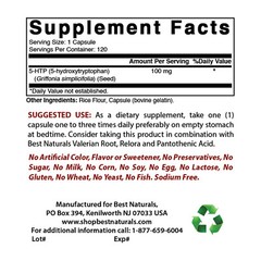 2 Pack Best Naturals 5-HTP 100 mg 120 Capsules