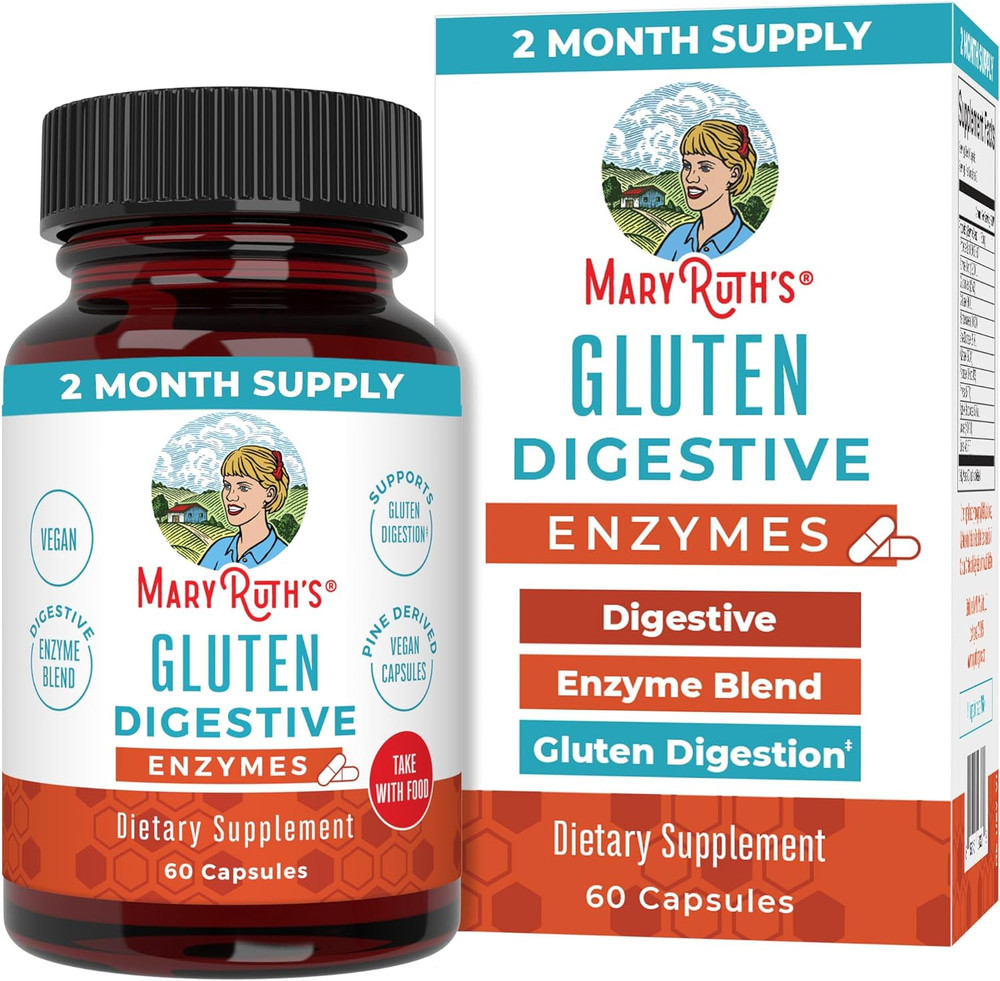 Gluten Enzymes Capsules | up to 2 Month Supply | Enzyme Supplement for Gut He…